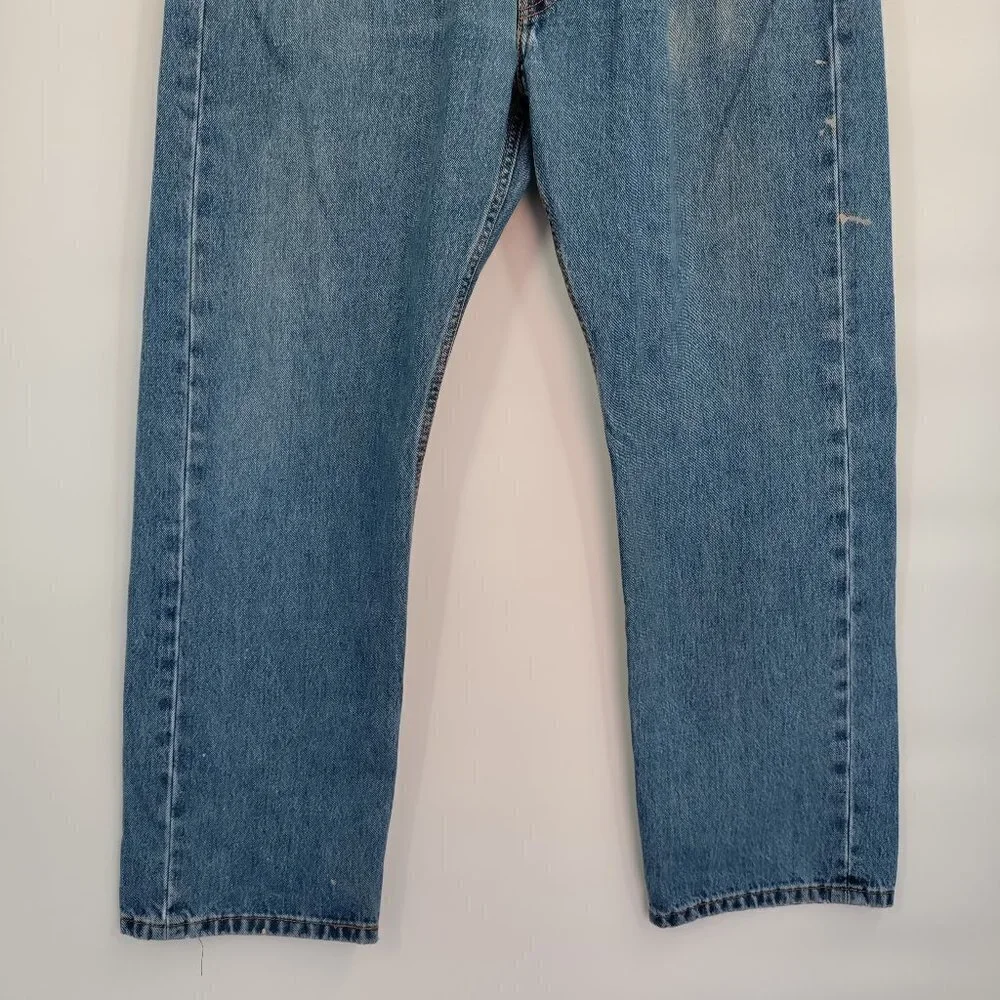 Levi's 505 High-Rise Regular Fit Straight Leg Light Wash Denim Jeans 36W Men